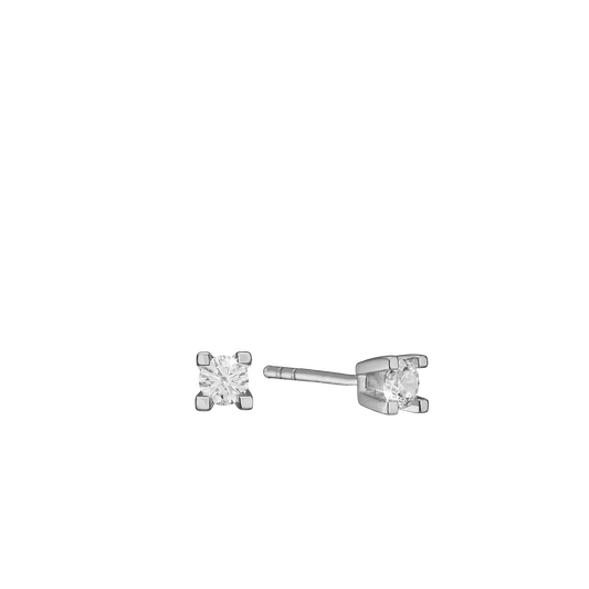 Eternity Ørestikker 8 Karat Hvidguld Med 2x0,03ct W/SI Diamant
