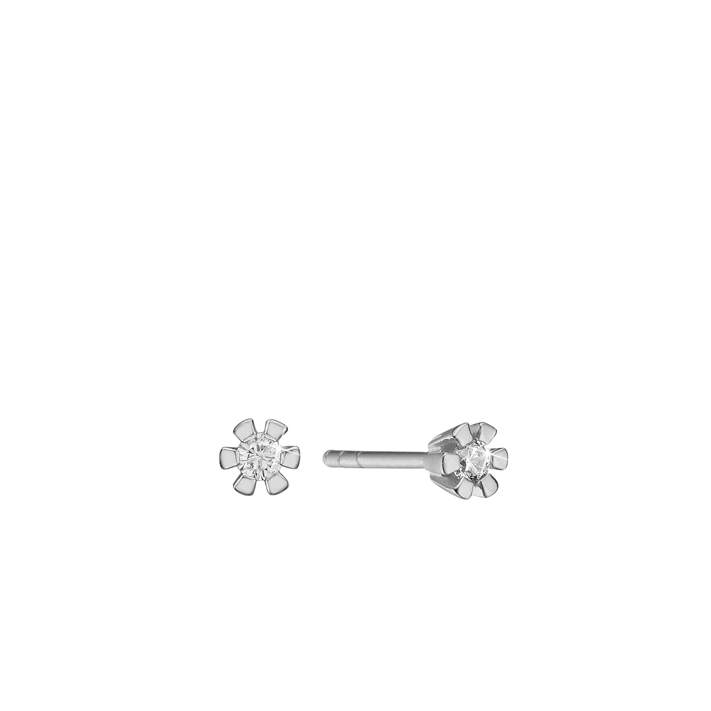Eternity Ørestikker 8 Karat Hvidguld Med 2x0,03ct W/SI Diamant