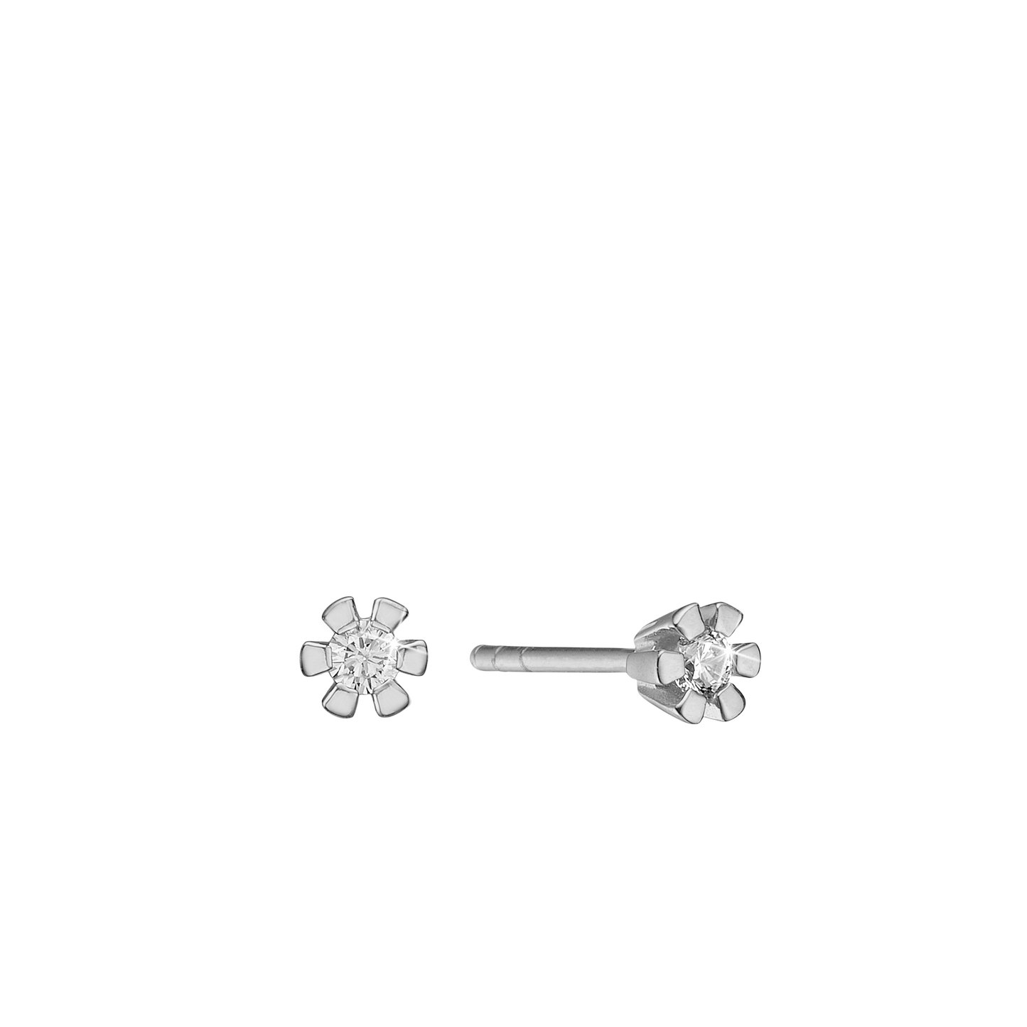 Eternity Ørestikker 8 Karat Hvidguld Med 2x0,05ct W/SI Diamant