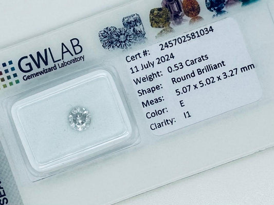 Diamant, 0.53 ct. E/I1