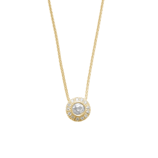 Diamant Halskæde 14 Karat Guld Med 0,185 ct W/Si Diamanter