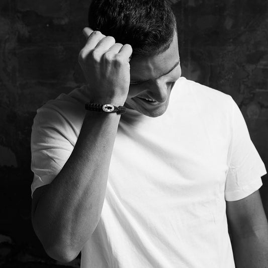 From Soldier To Soldier Armbånd Sort med Oxideret Forgyldt Sterling Sølv Lås