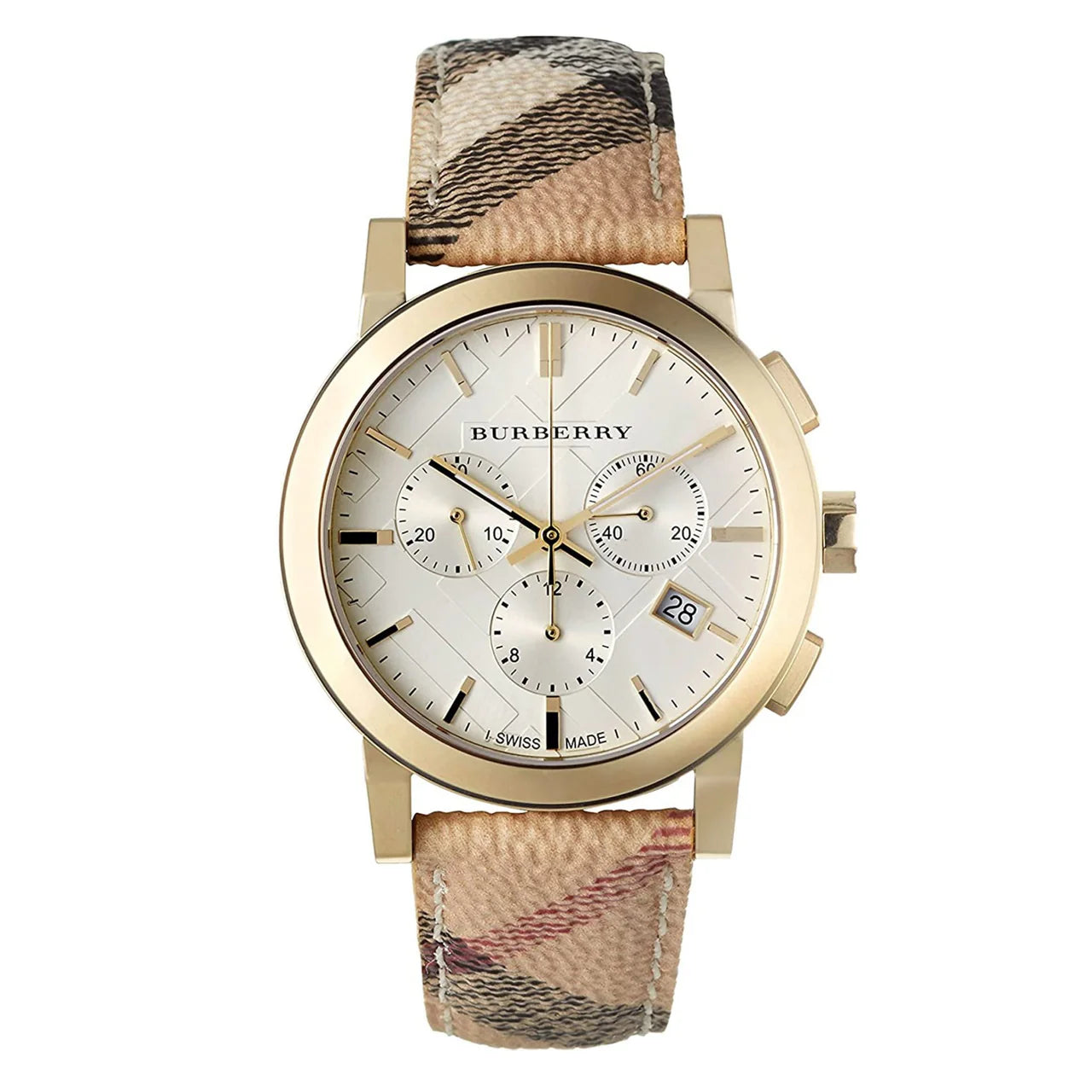 Burberry Watch Haymarket Chronograph Gold 38mm