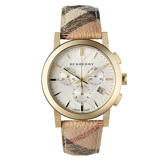 Burberry Watch Haymarket Chronograph Gold 38mm
