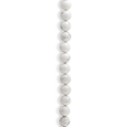 Halskæde Collier Howlit Sten & Perler 45 cm