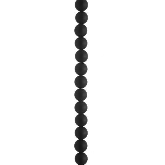 Halskæde Collier Sort 8 mm Mat 45 cm