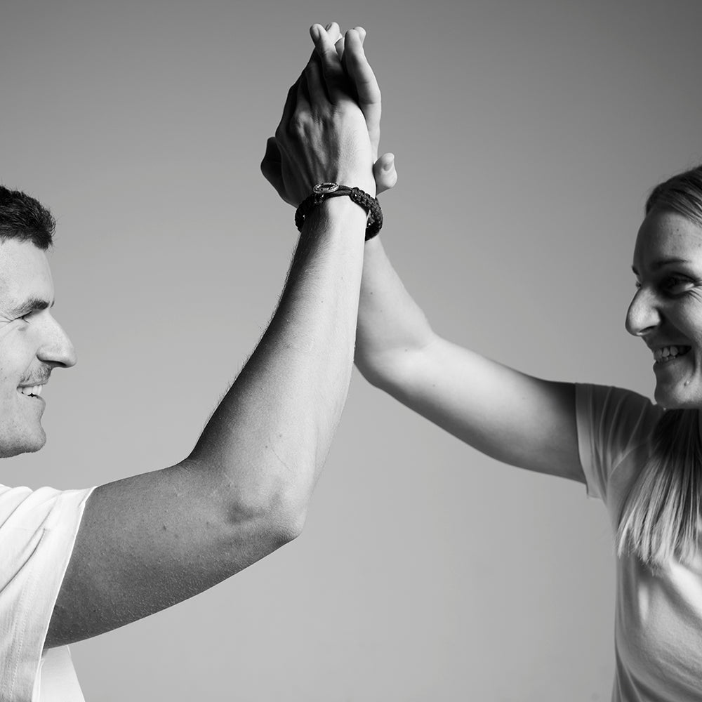 From Soldier To Soldier Armbånd Sort med Dark Bright Sterling Sølv Lås