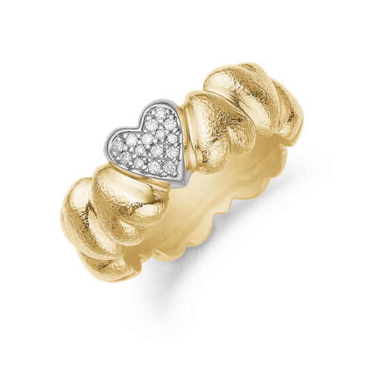 Heart by heart ring 2 farvet 14 kt