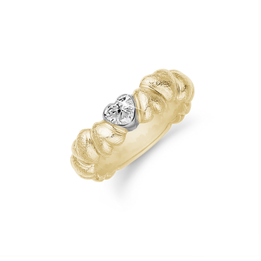 Ring Hjertering 14 Karat Guld LG Diamant 0,2 Ct. TW/SI
