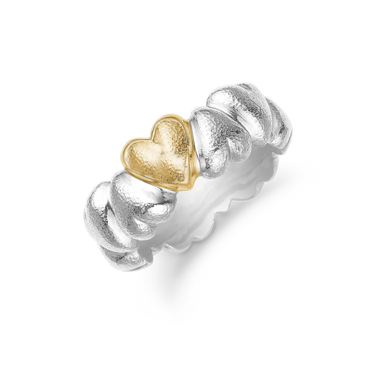 HEART BY HEART RING, 14KT HV - 2 FARVET