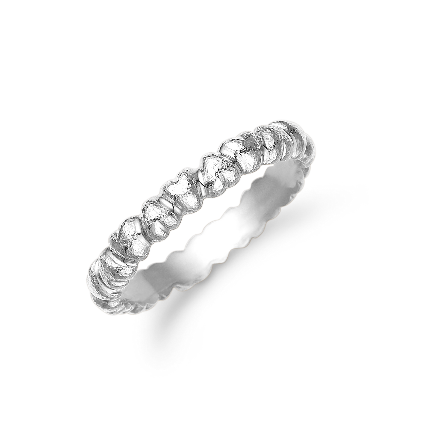 HEART BY HEART RING, 14KT, HVIDGULD