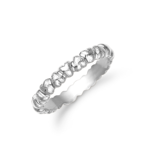 HEART BY HEART RING, 14KT, HVIDGULD