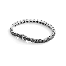 Tennisarmbånd - 925 sølv - B 4 mm - Sort labgrown Moissanitter.