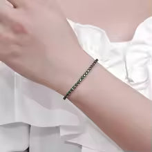 Tennisarmbånd, 925 sølv belagt med platin isat 5 mm lab. Moissanitter.