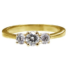 3 stens diamantguldring, 18 kt, 0.50 ct diamanter.