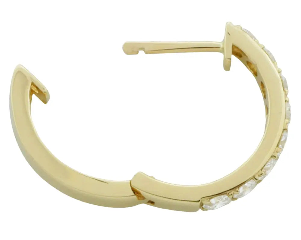 Guld creoler 14 kt, med diamanter, 070 ct