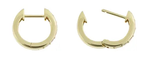 Creoler, 14 kt guld med diamanter, 0,42 ct