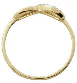 Infinity ring i 14 kt guld med diamanter
