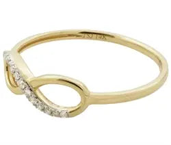 Infinity ring i 14 kt guld med diamanter
