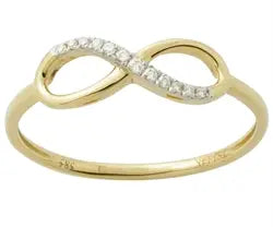 Infinity ring i 14 kt guld med diamanter