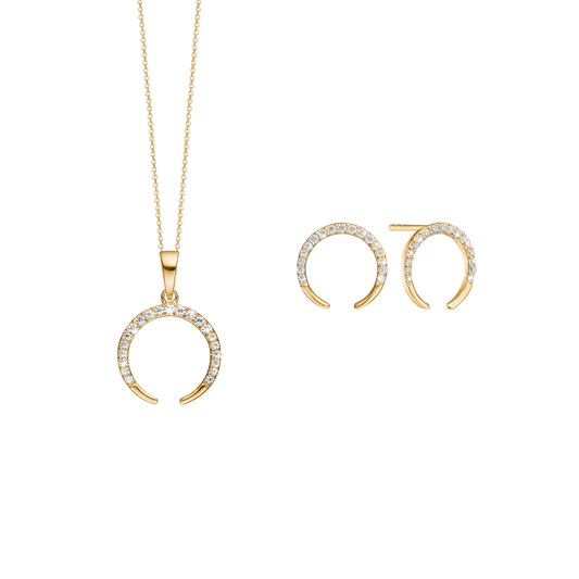 Horn smykkesæt, Forgyldt