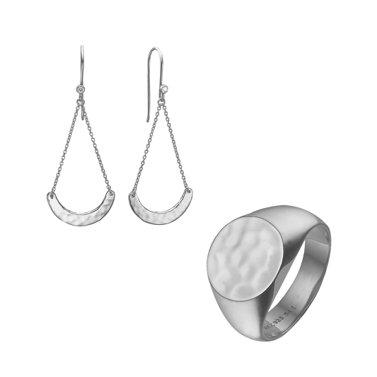 Hamret smykkesæt, Sølv