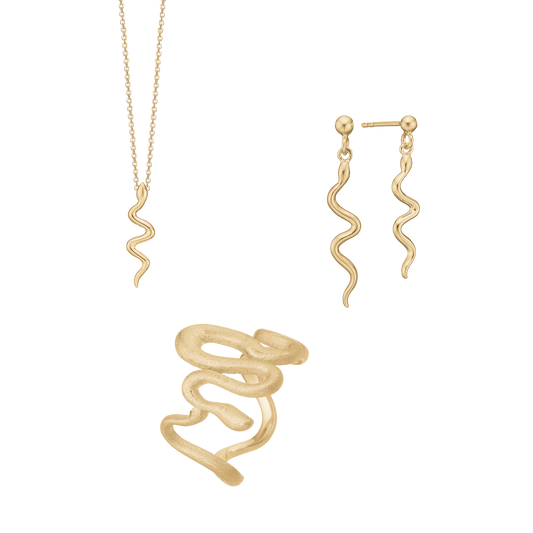 Snake smykkesæt, Forgyldt