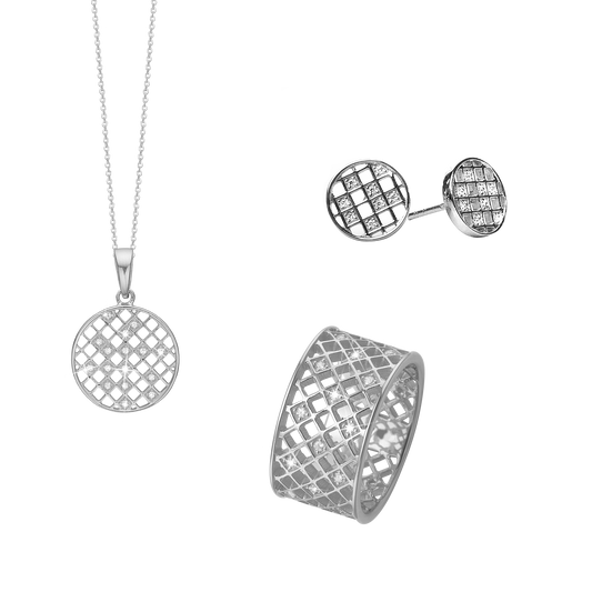 Harlekin smykkesæt, Sølv