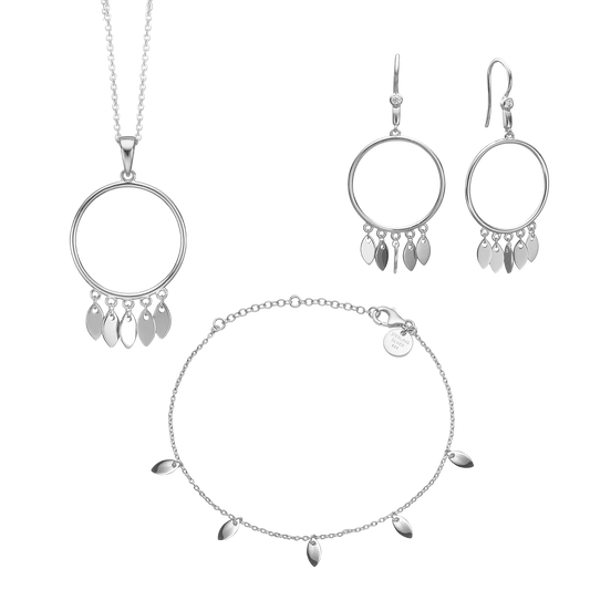Dancing Leafs smykkesæt, Sølv