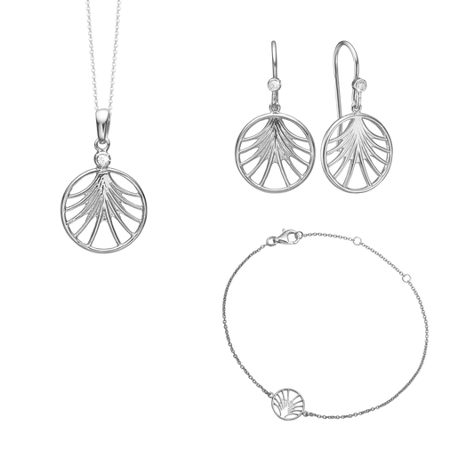Smykkesæt med Cubic Zirkonia, Sølv