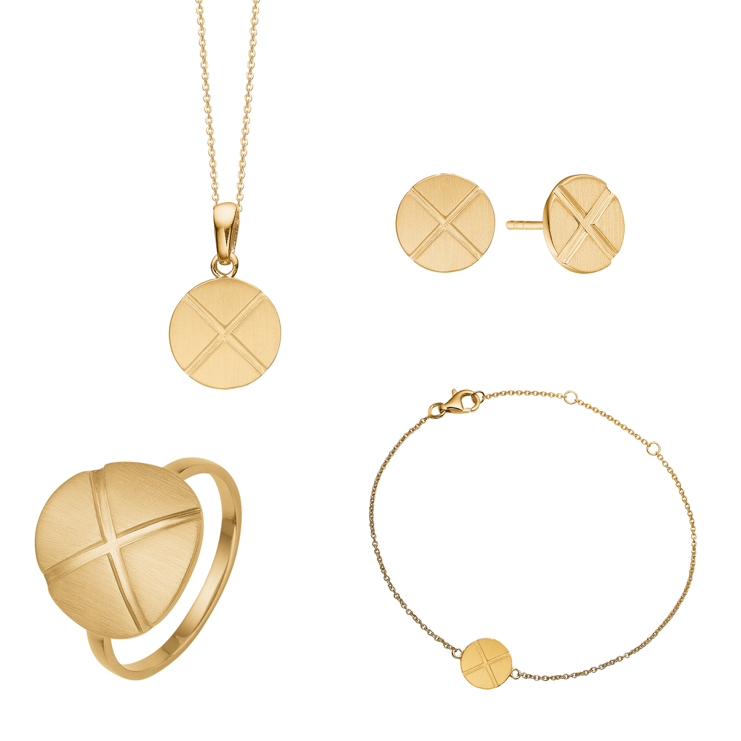 Kryds smykkesæt, Forgyldt