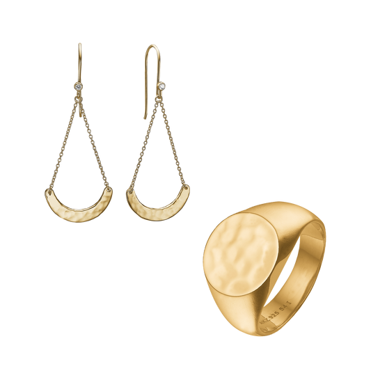 Hamret smykkesæt, Forgyldt